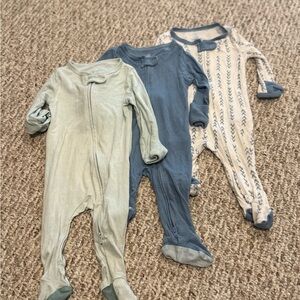 Cloud Island Kids Footies - Blue, Cream, and Gray